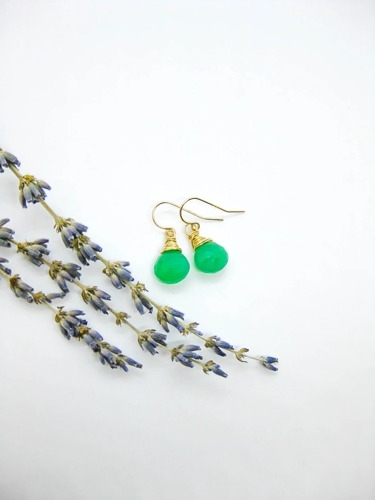 Chamomile: Chrysoprase Earrings - e679