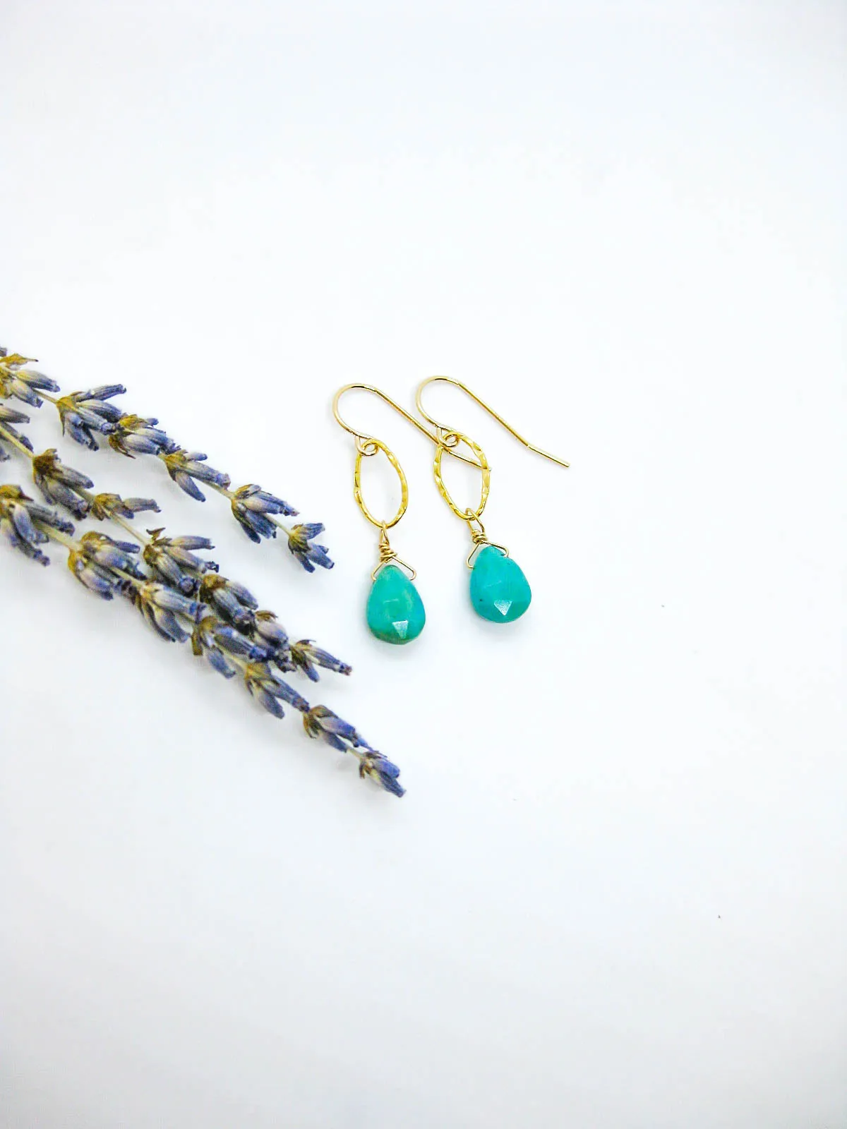 Chrysanthe: Amazonite Earrings - e751