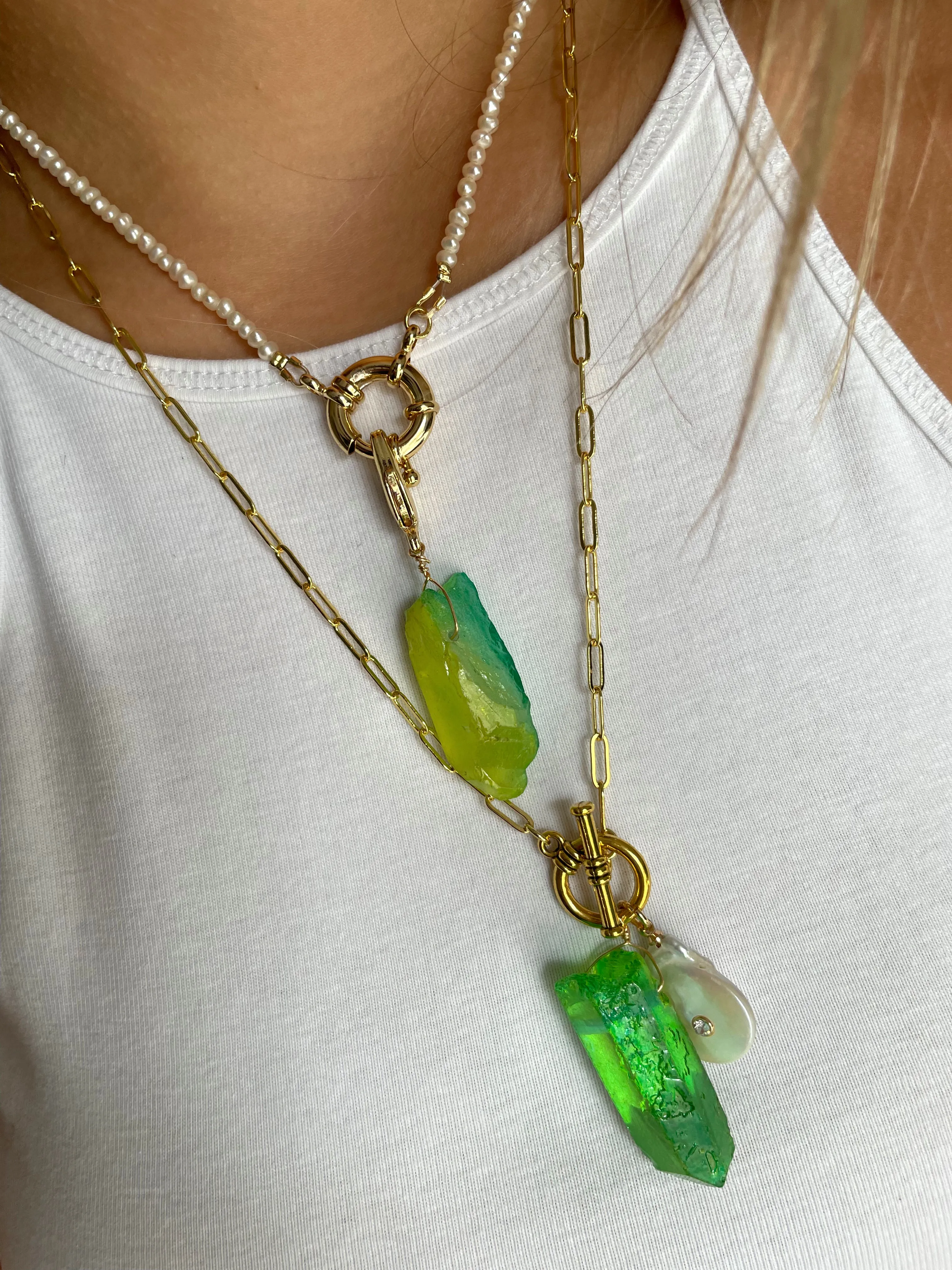 Citrus quartz necklace