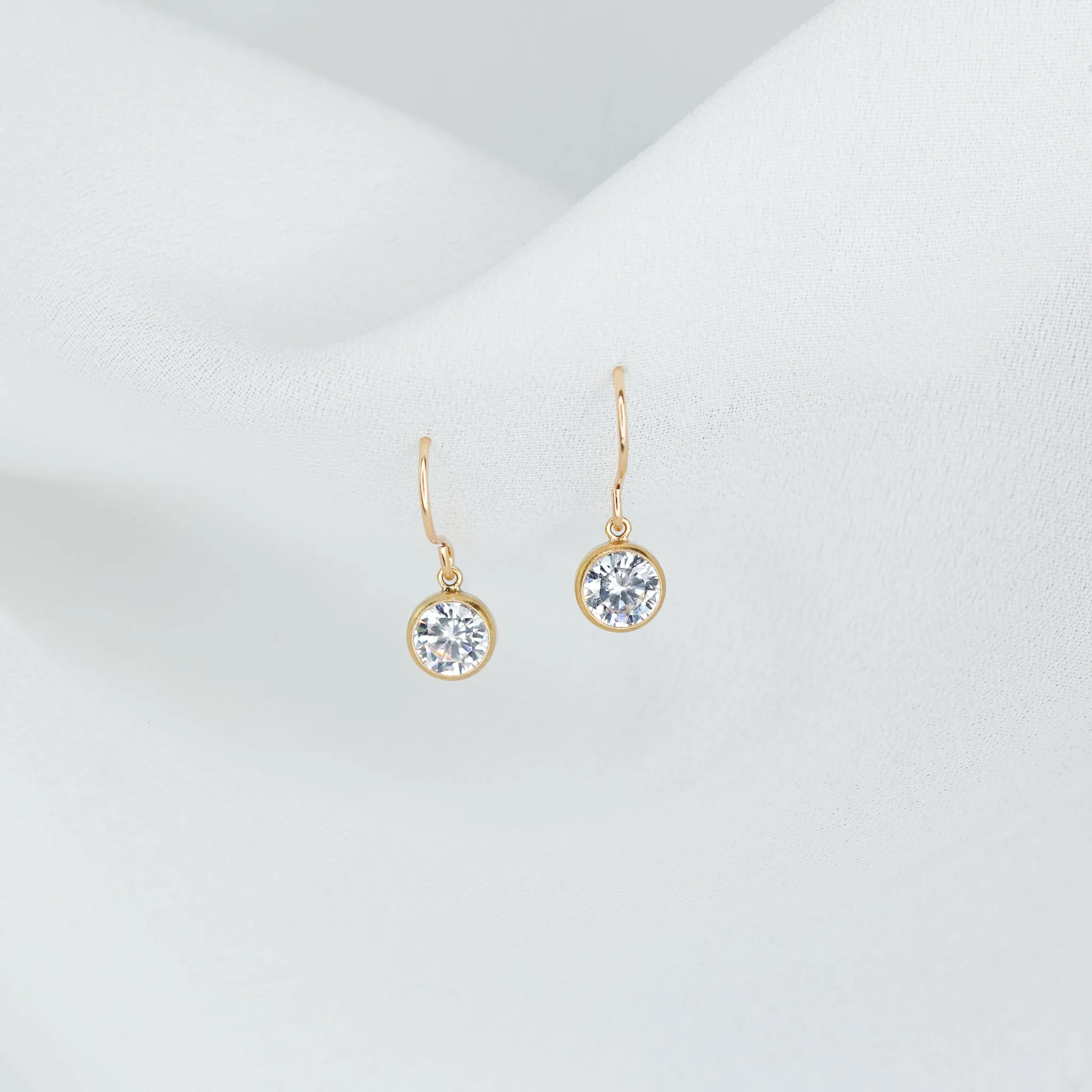 Collette Solitaire Drop Earrings