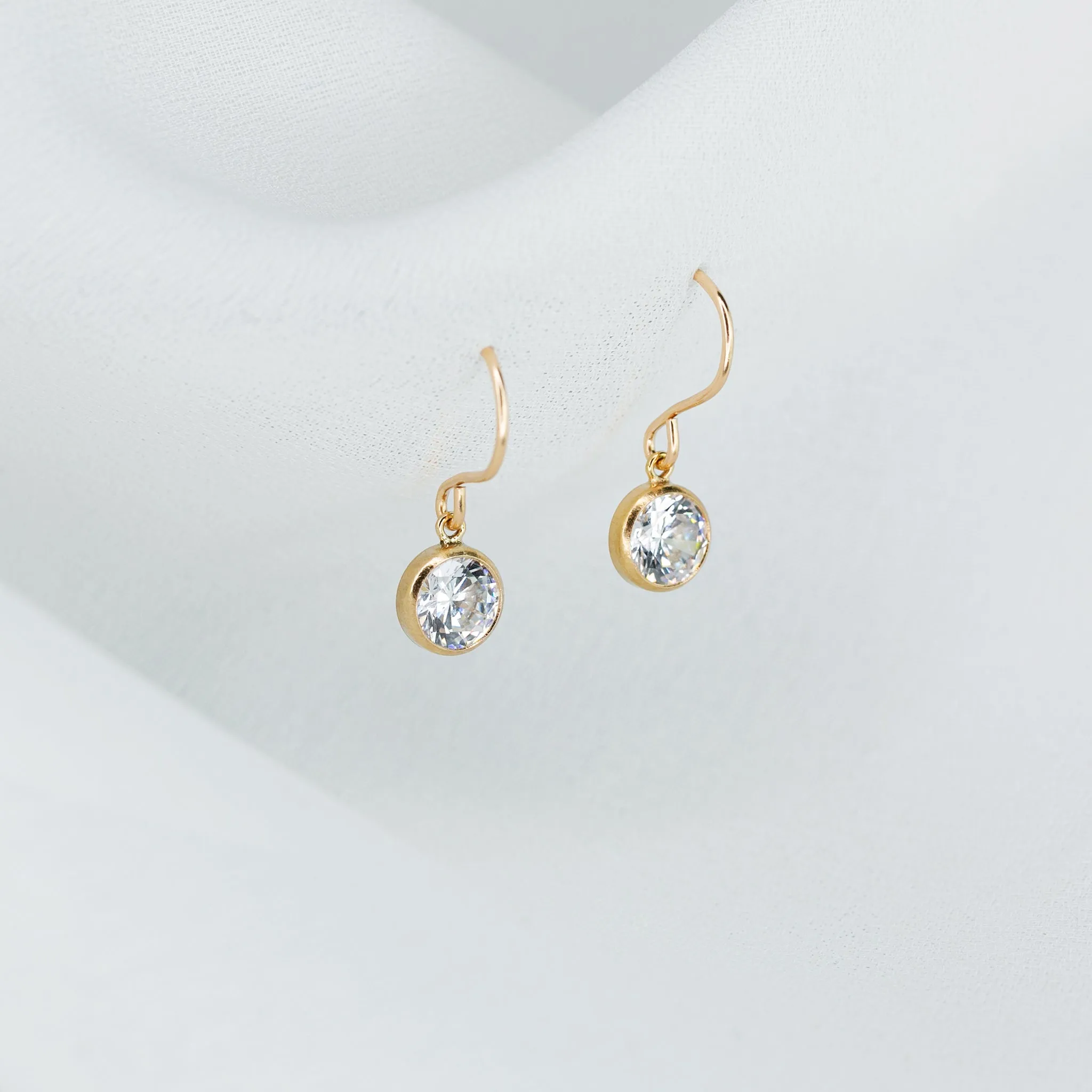 Collette Solitaire Drop Earrings