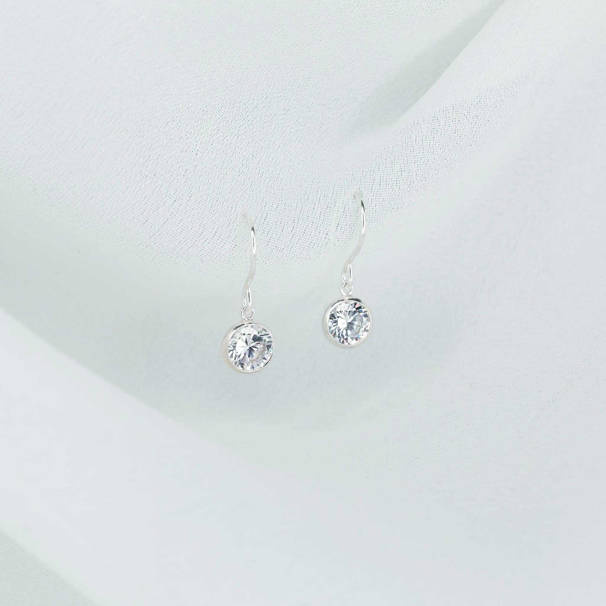 Collette Solitaire Drop Earrings