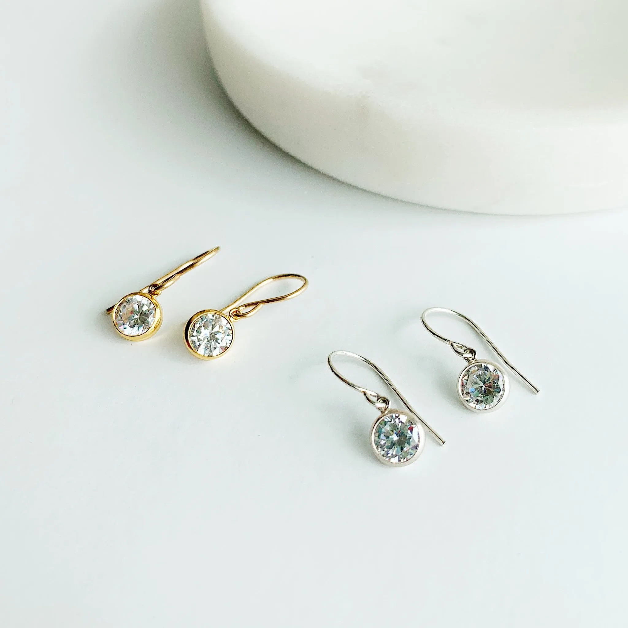 Collette Solitaire Drop Earrings