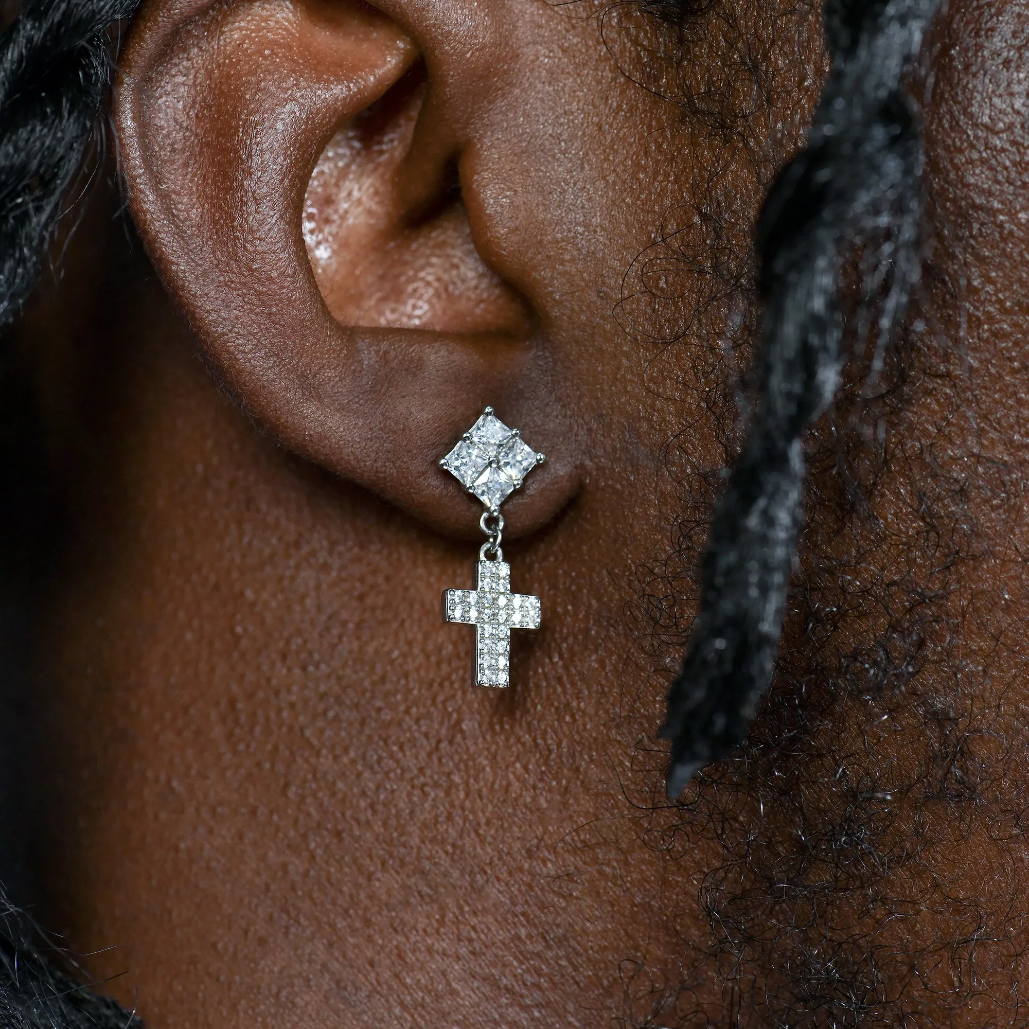 Cross Drop Earring