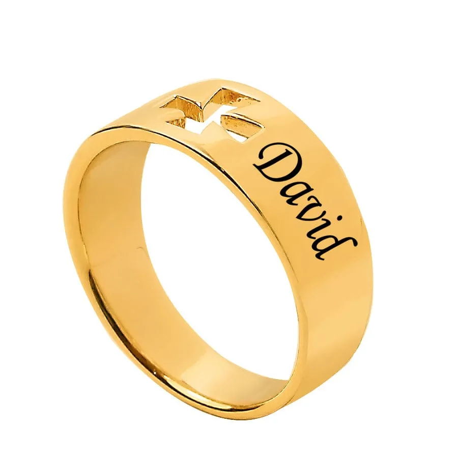 Cross Ring with Couples Names