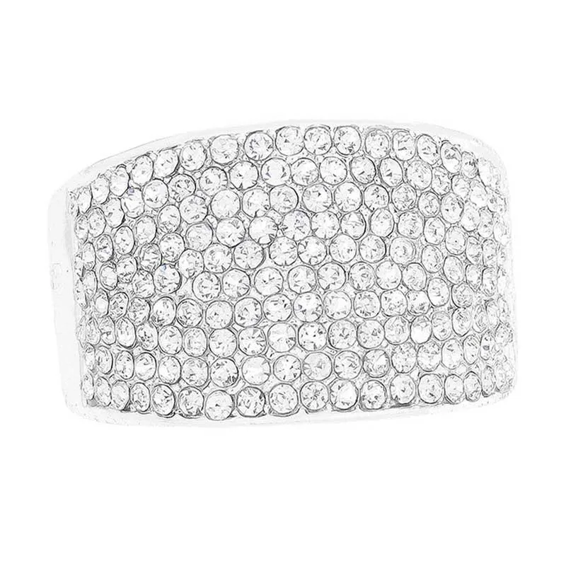 Crystal Rhinestone Pave Stretch Ring