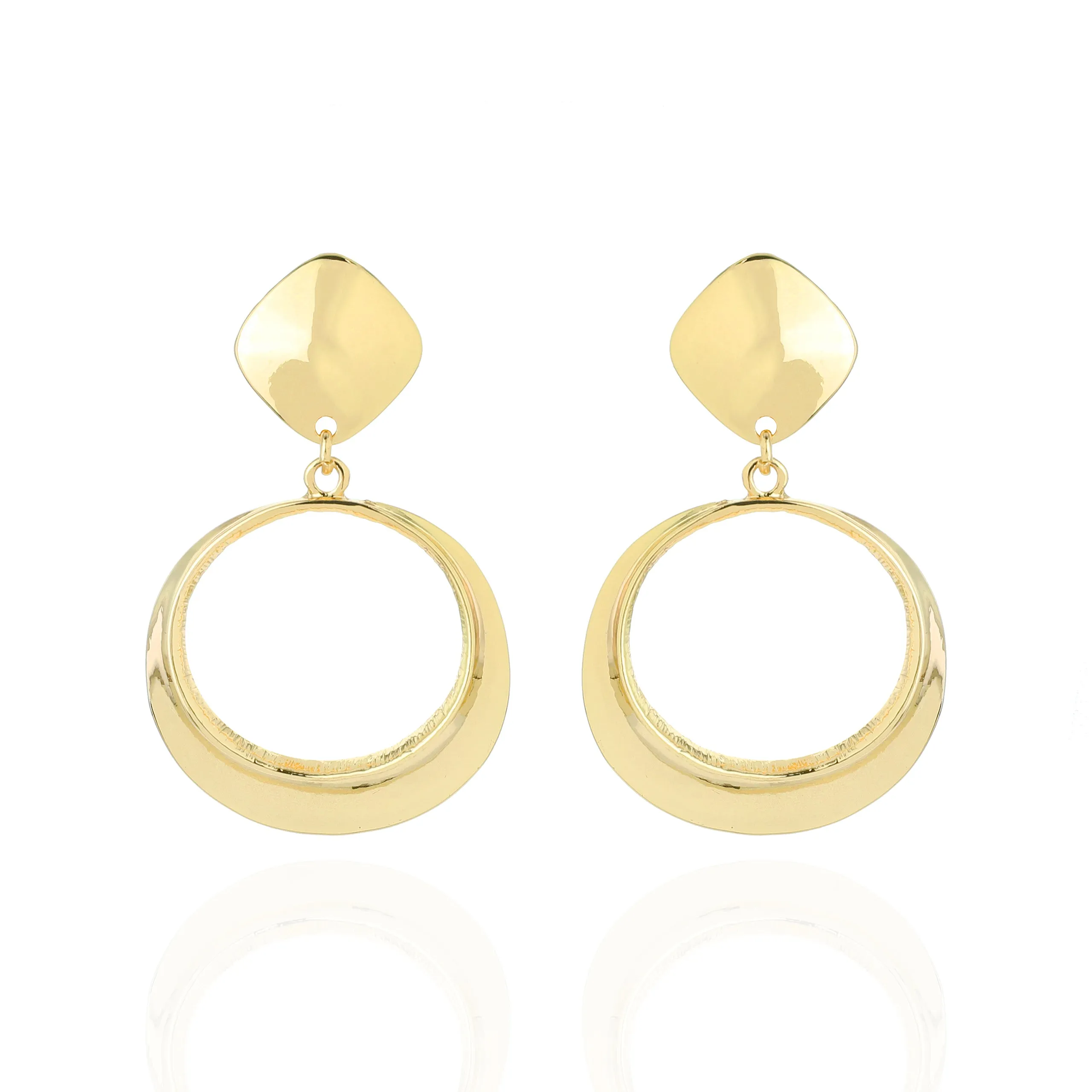 Curved Geometric Clip-on Earrings - Gold