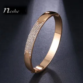 CZ Zircon Studded Golden Bangle Bracelet