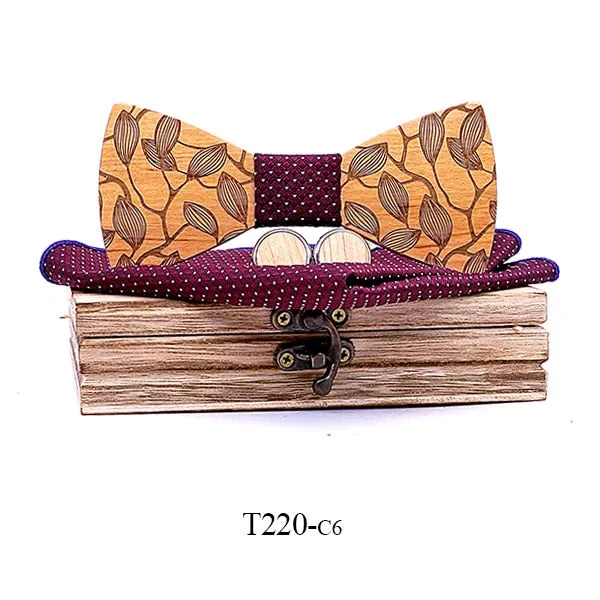 Darwin Wooden Bow Tie Set