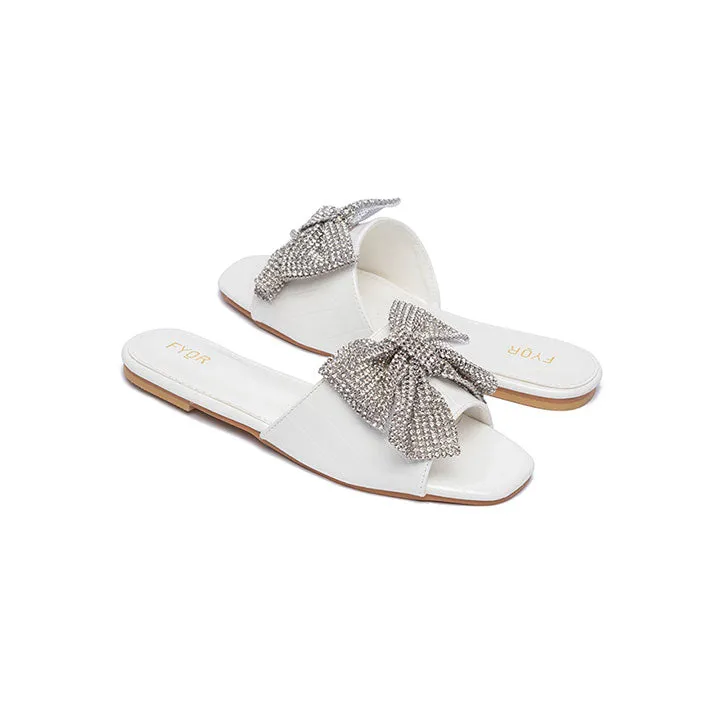 Diamante Bow Slide Sandal MY 217