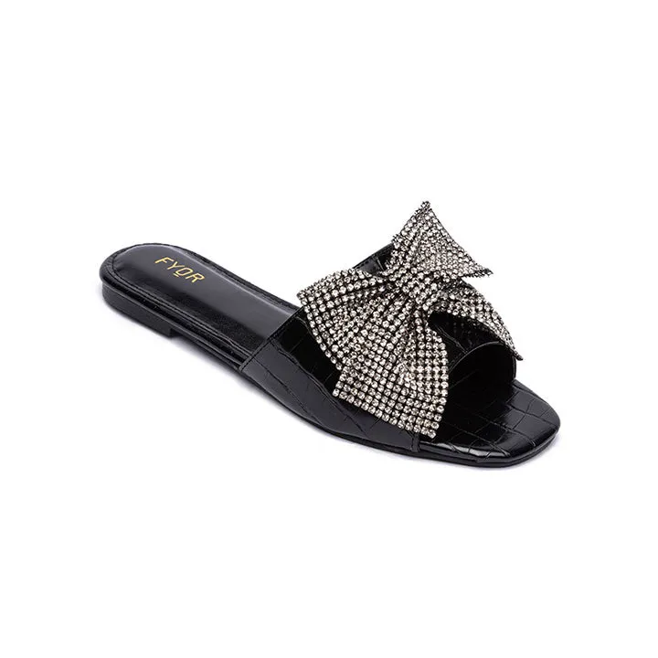 Diamante Bow Slide Sandal MY 217