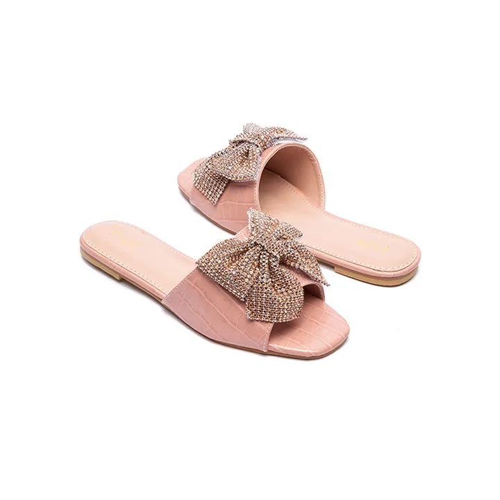 Diamante Bow Slide Sandal MY 217