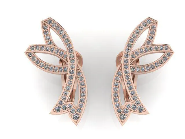 Diamond Bow Earrings