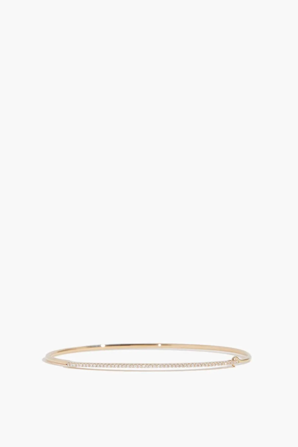 Diamond Row Wire Bangle in 14k Yellow Gold