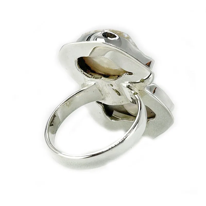 Double Biwa Pearl Silver Ring