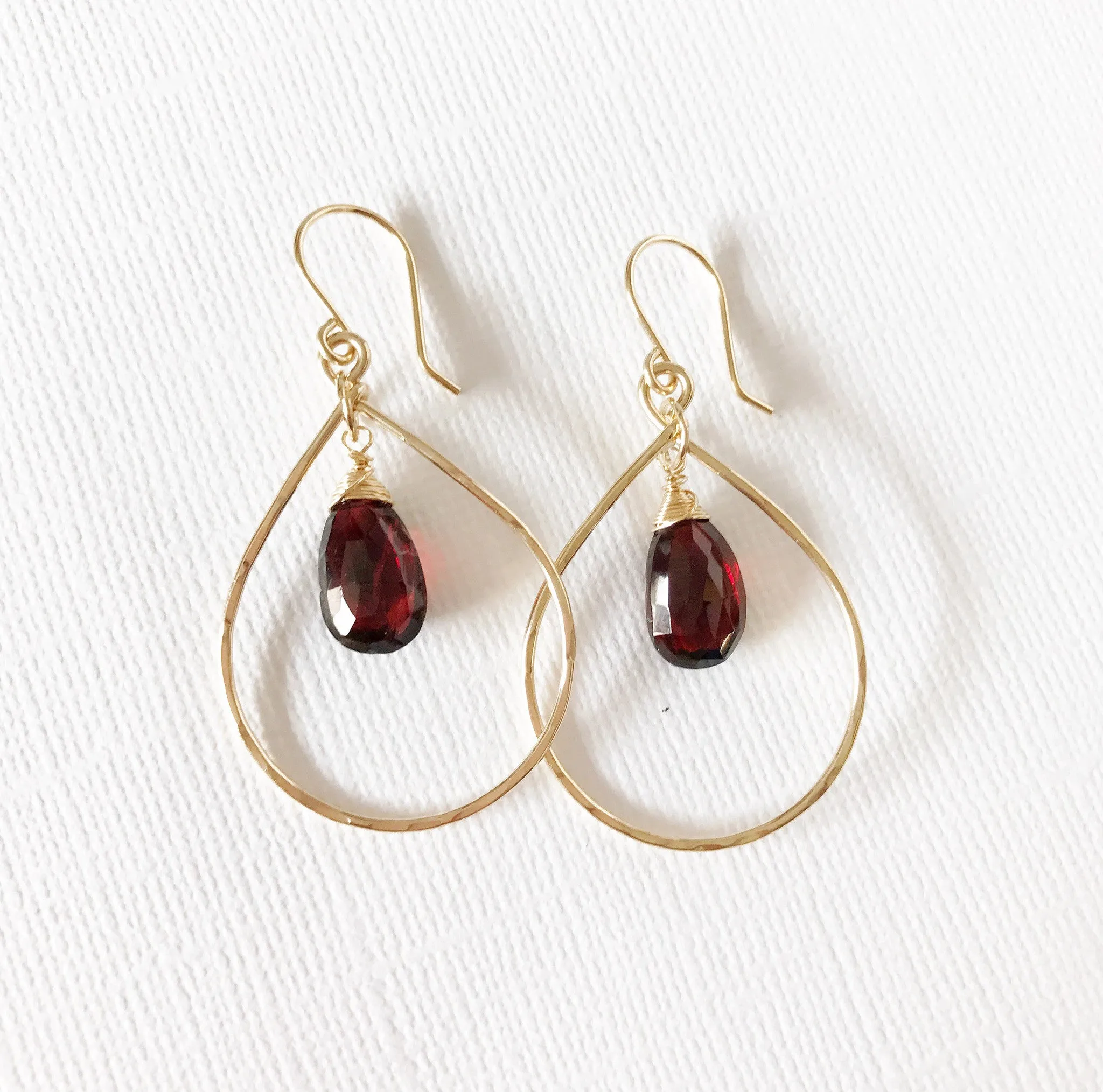 Earrings Hana - Garnet (E325)