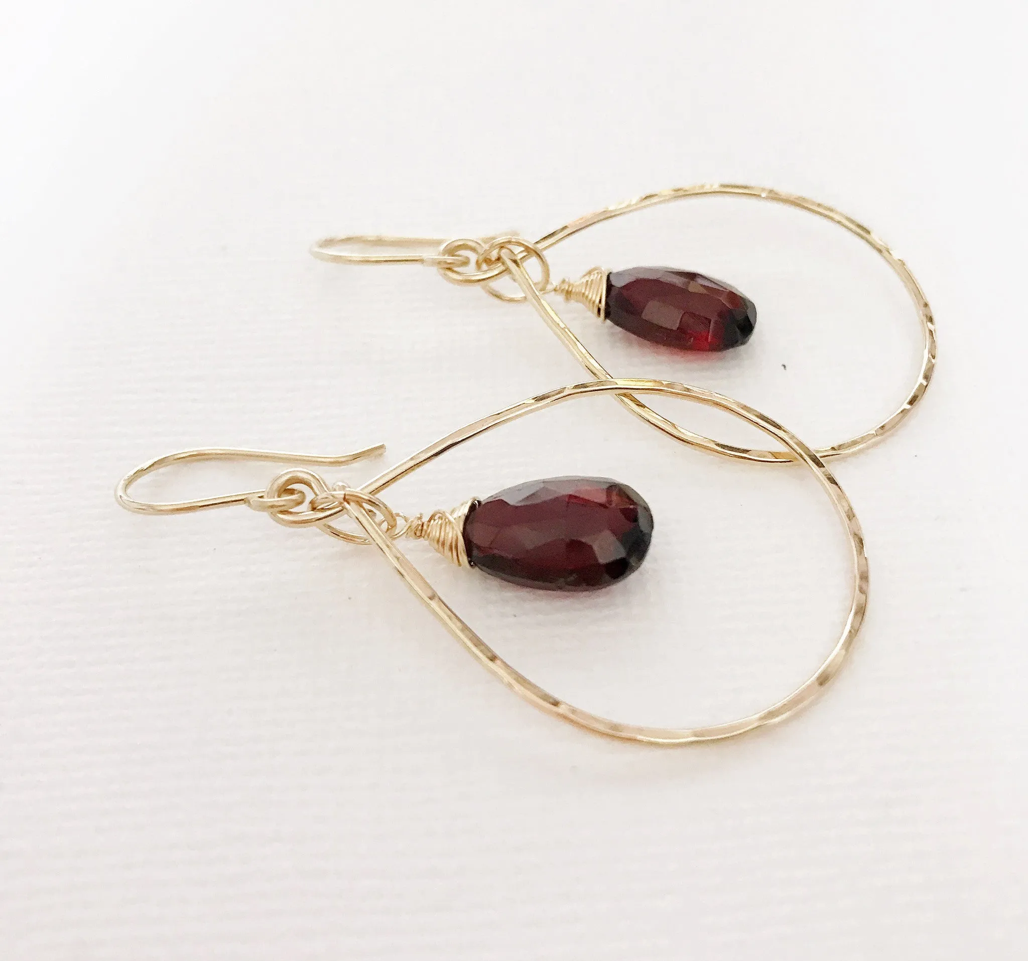 Earrings Hana - Garnet (E325)