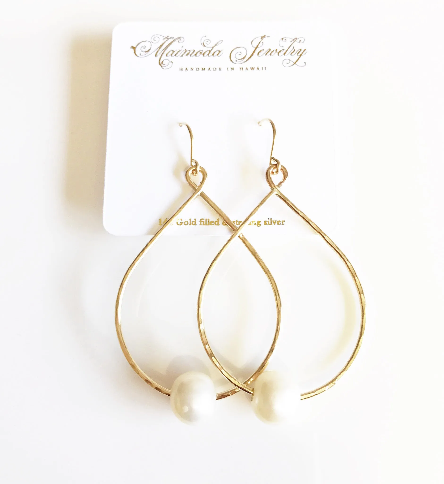 Earrings Molly - white pearls (E353)