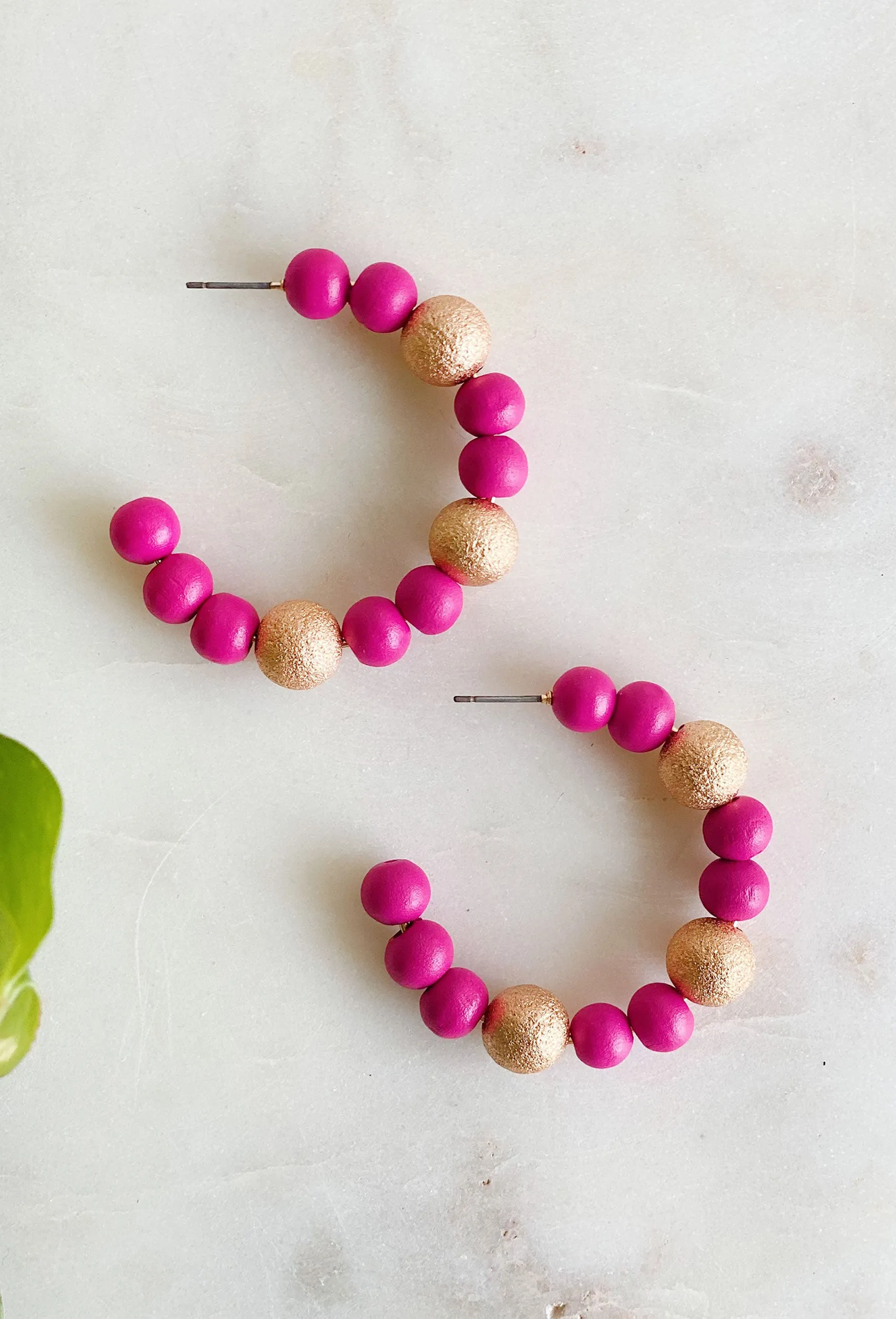 Ella Hoop Earrings in Pink