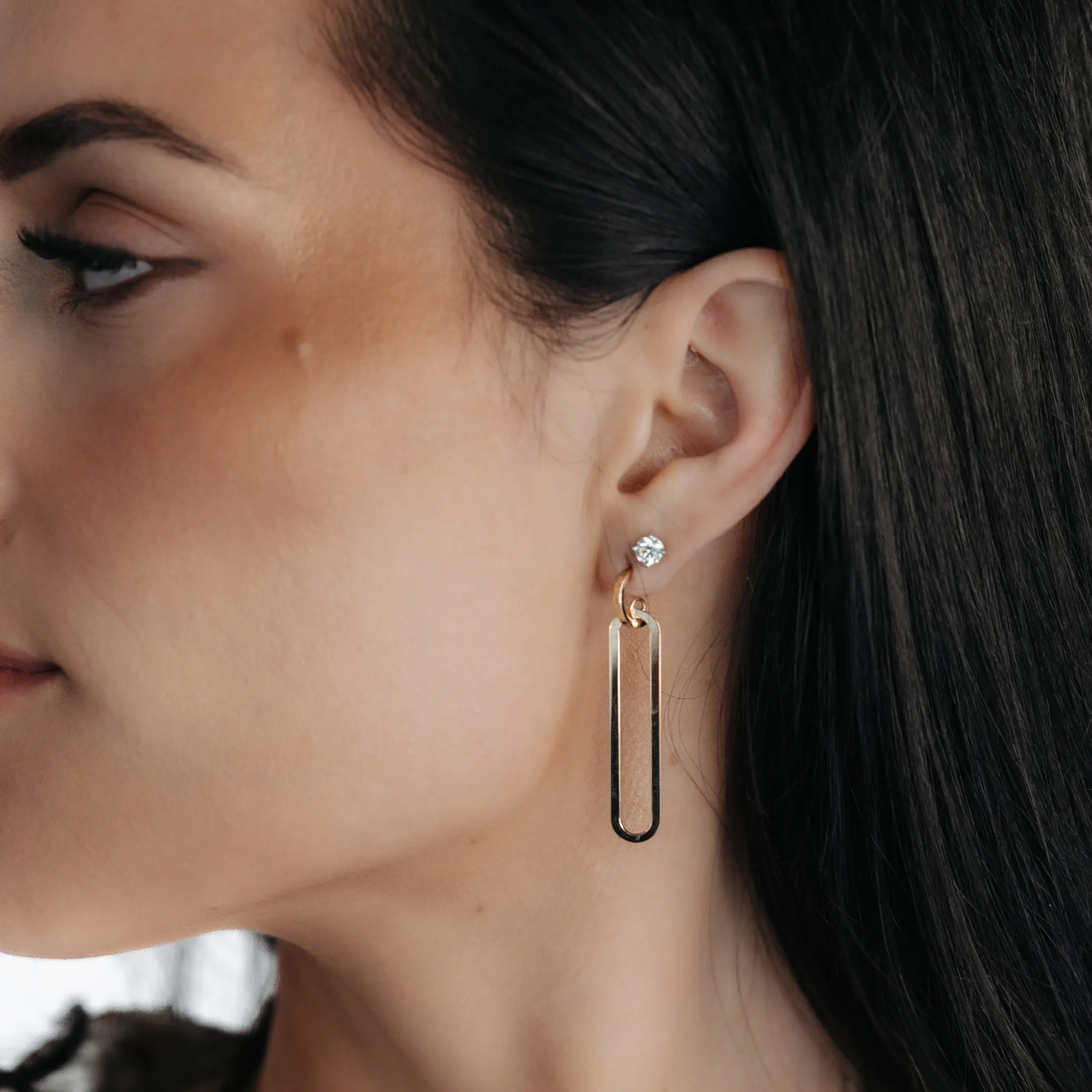 Elongated Paperclip Dangle Earrings