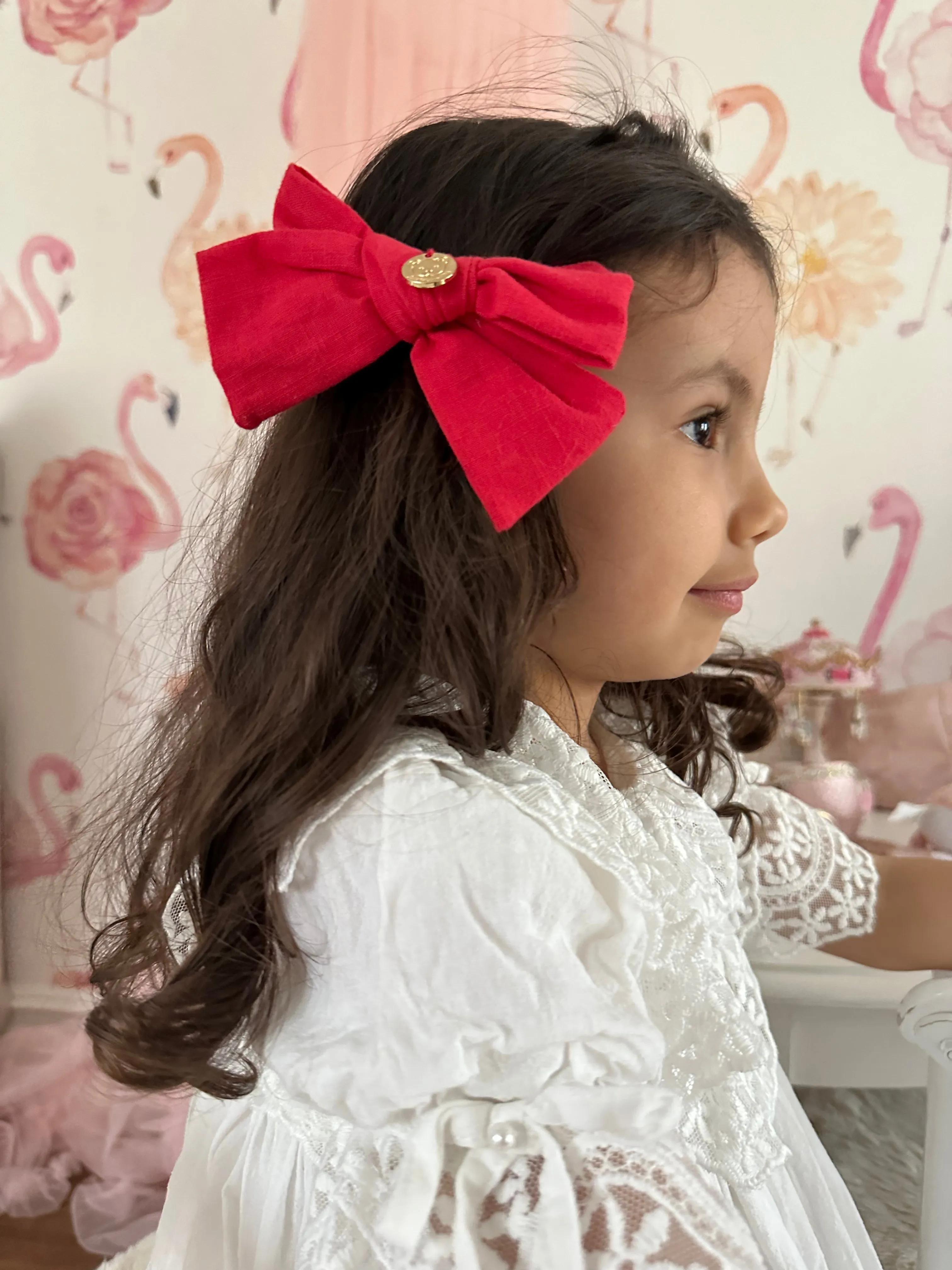 Emma Linen Hair Bow