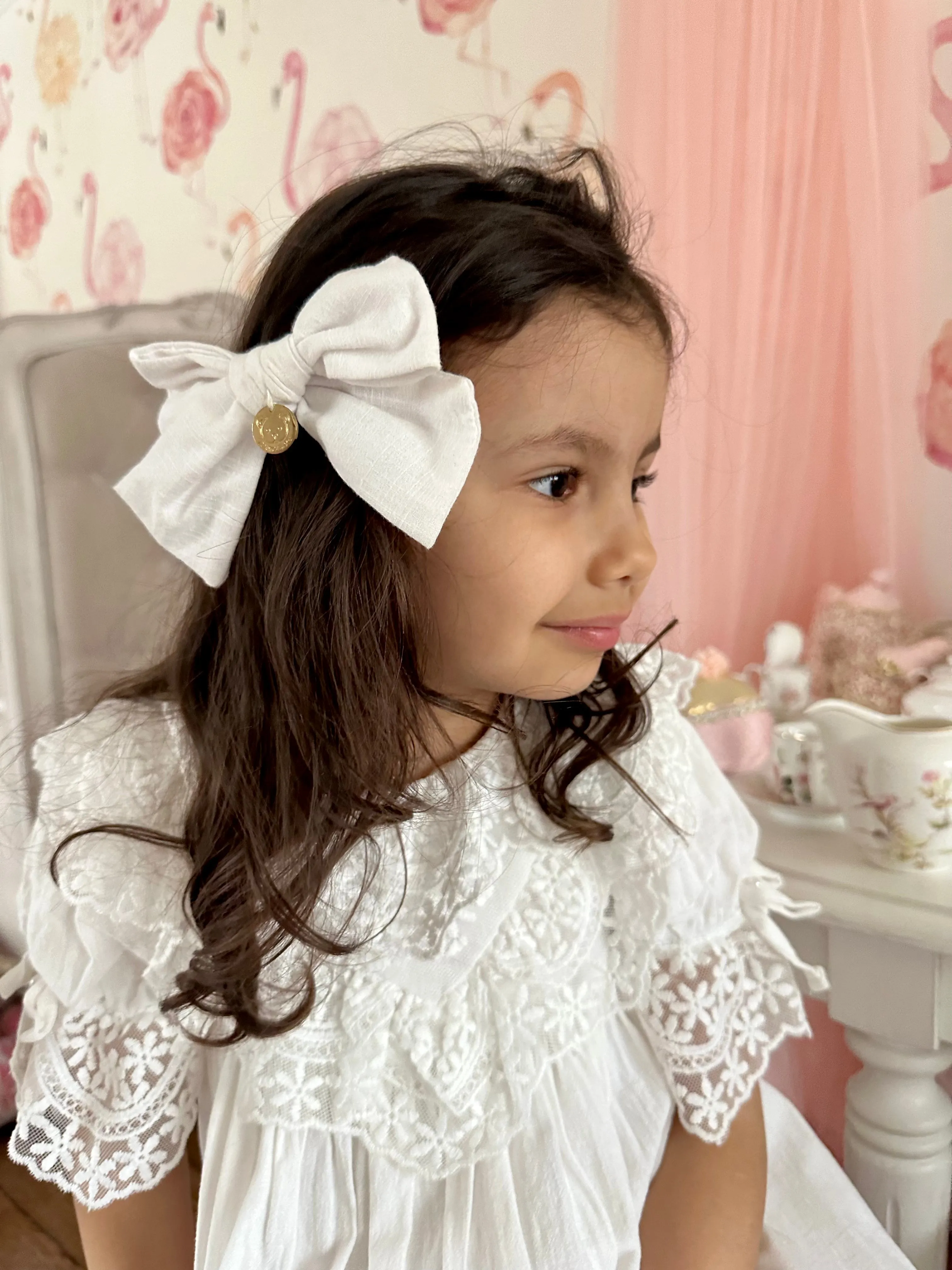 Emma Linen Hair Bow