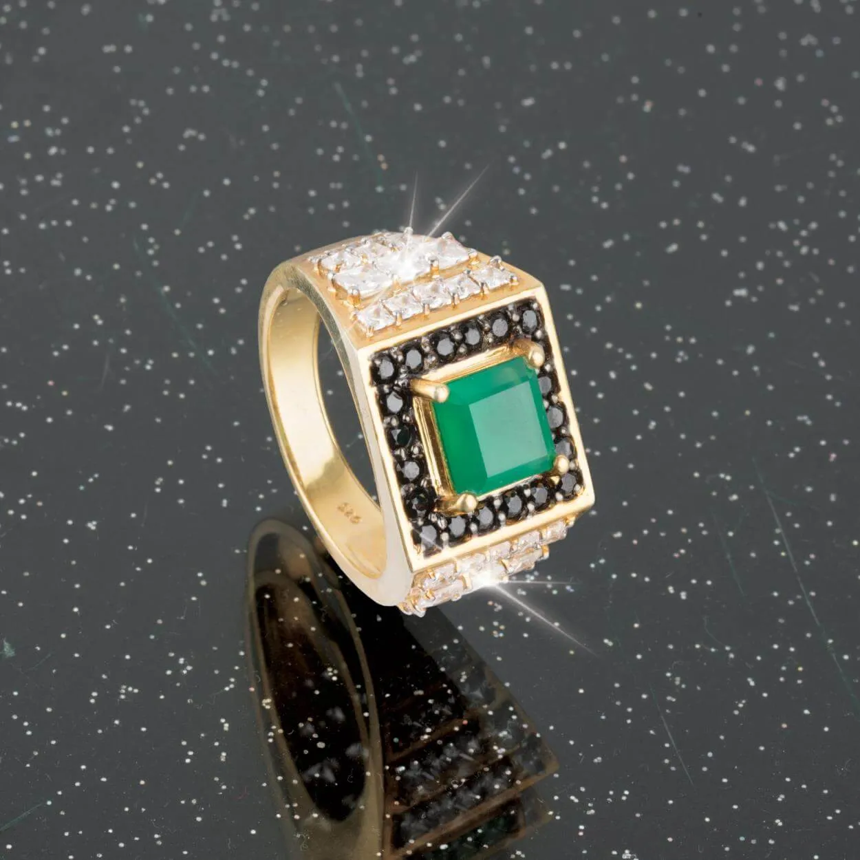 Emperor Green Onyx Men's Ring