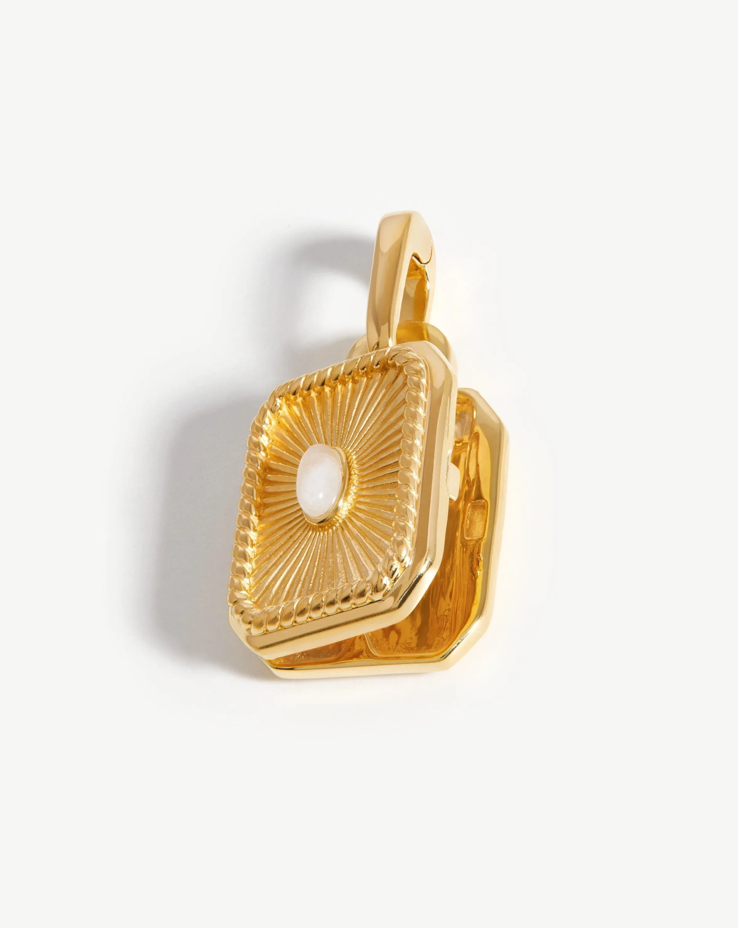 Engravable Square Locket Clip-On Pendant