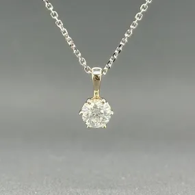 Estate 14K W Gold 0.48ct H/SI2 Diamond Pendant