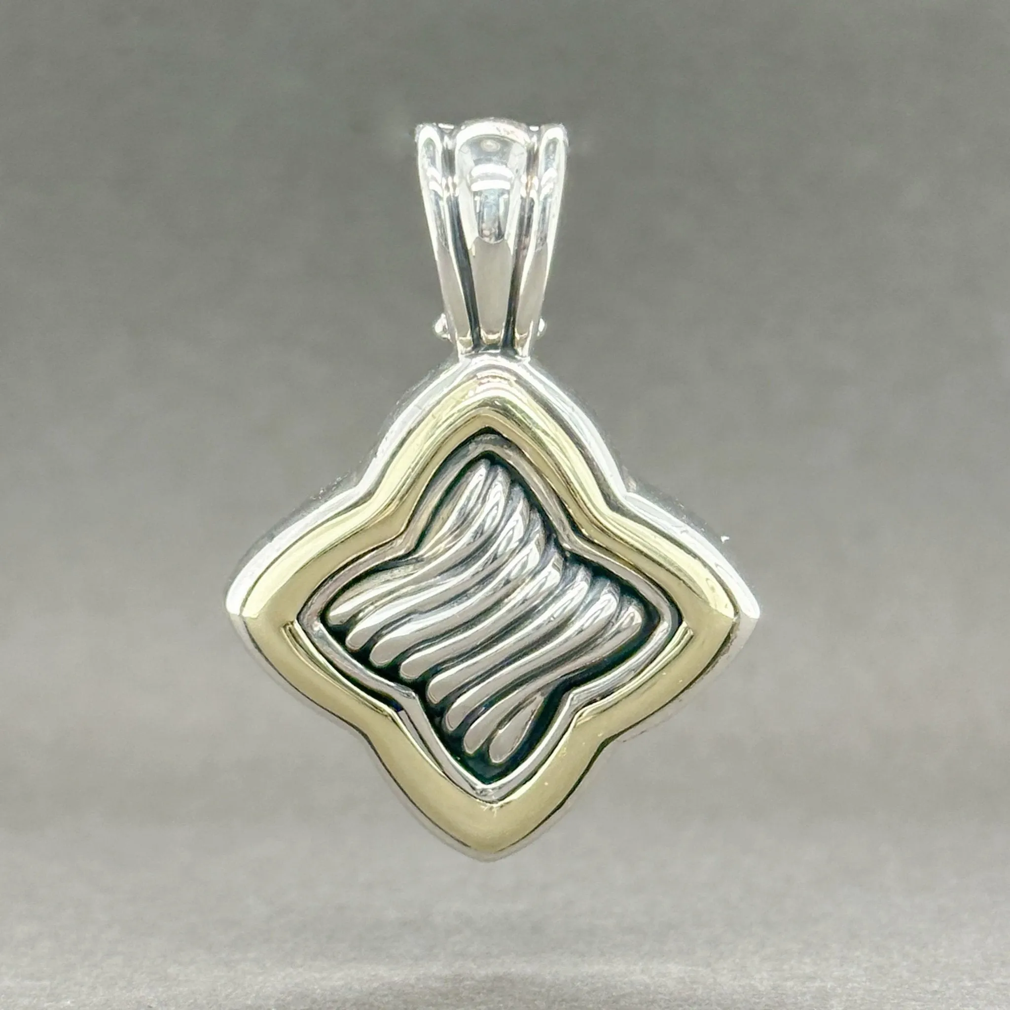 Estate David Yurman SS 14 Quatrefoil Enhancer Pendant