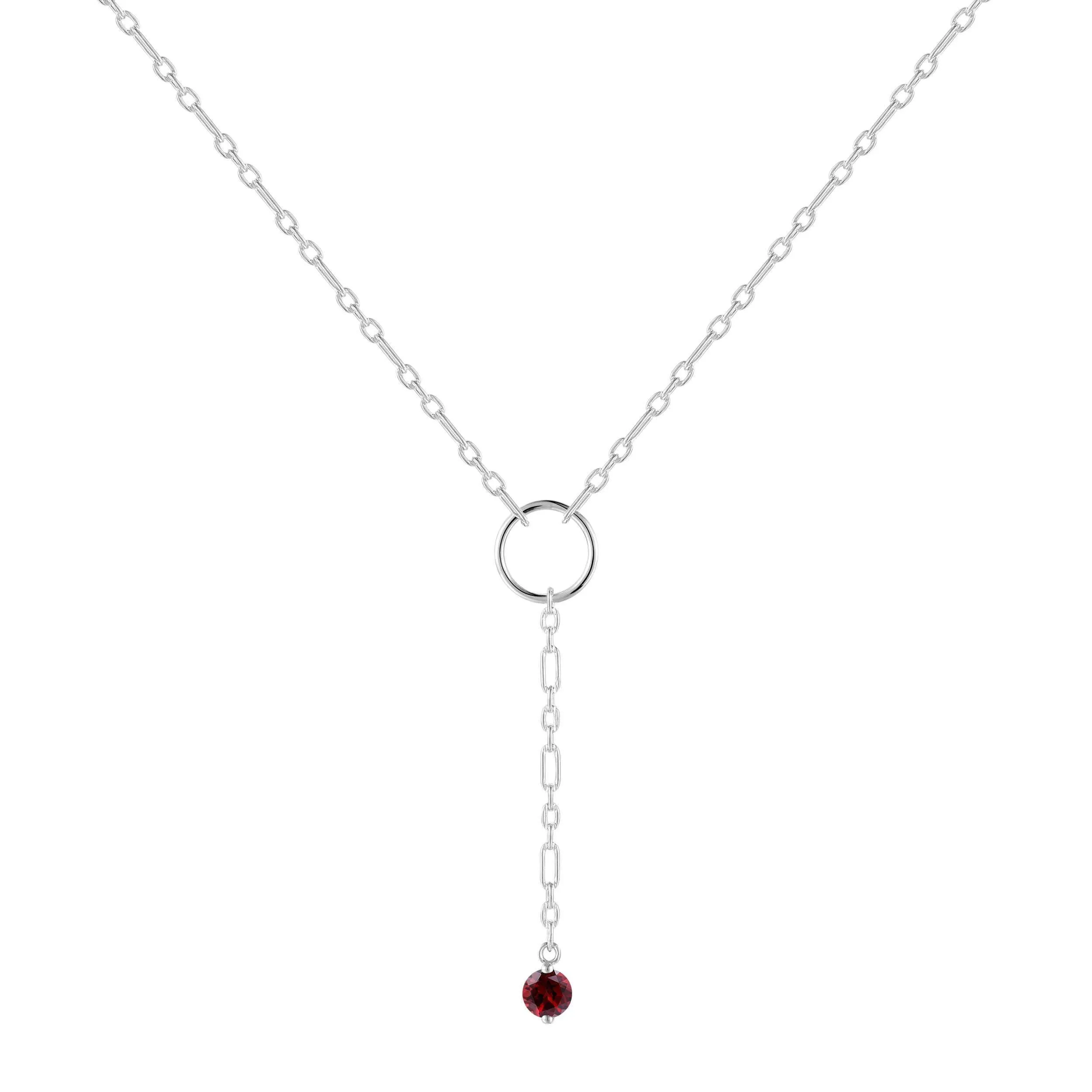 Garnet Drop Necklace