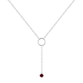 Garnet Drop Necklace