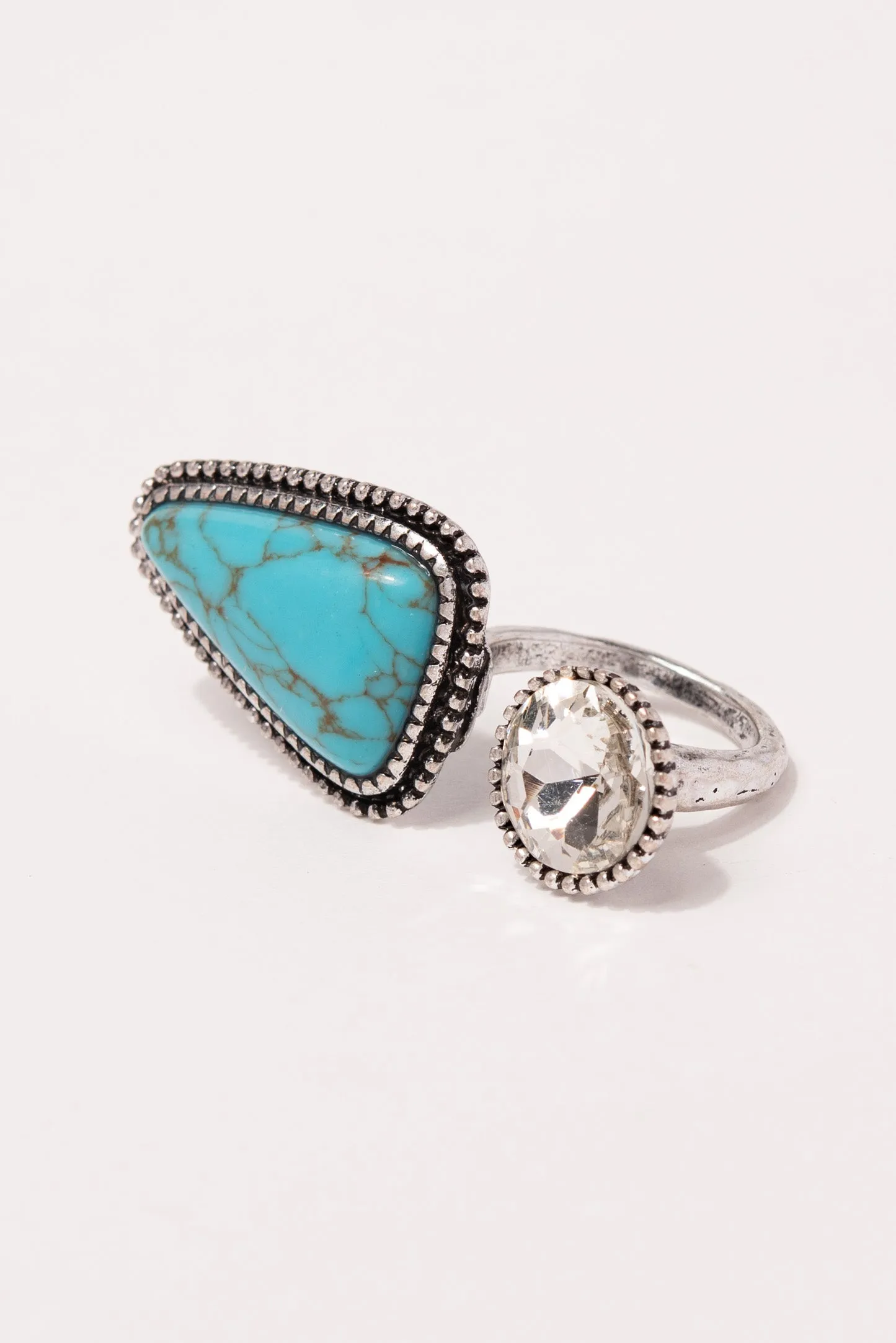 Genesis Turquoise Semi Stone Cuff Ring - Turquoise