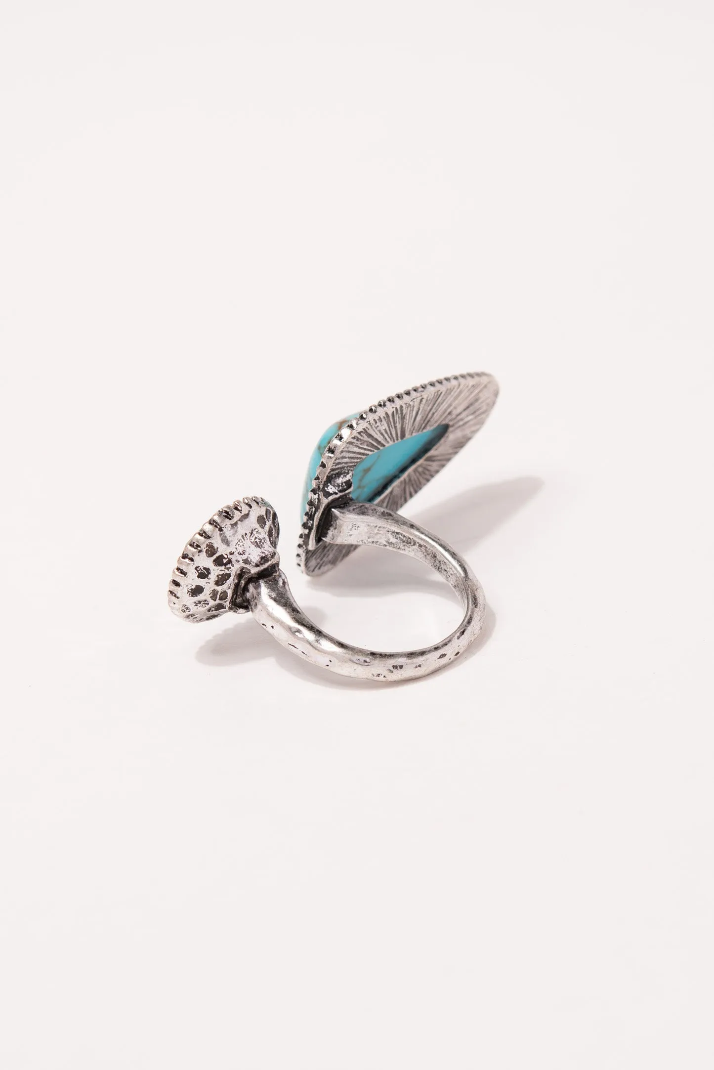 Genesis Turquoise Semi Stone Cuff Ring - Turquoise