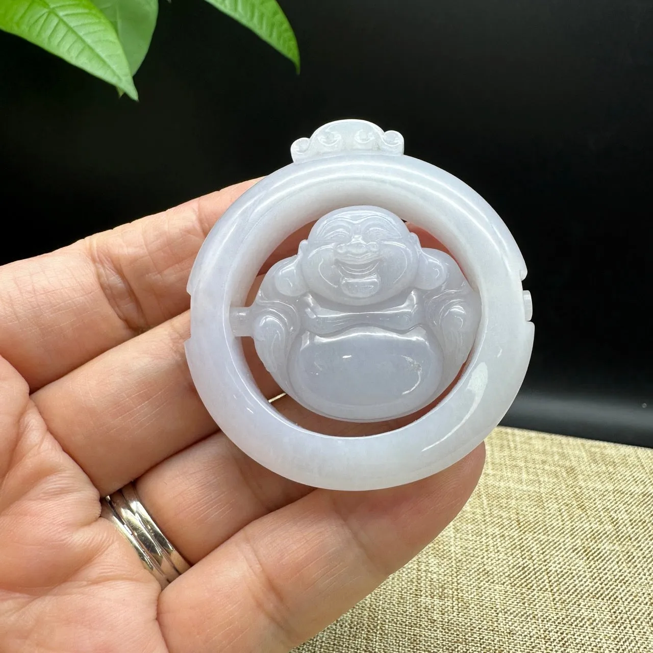 Genuine Burmese Jadeite Jade Happy Buddha Pendant