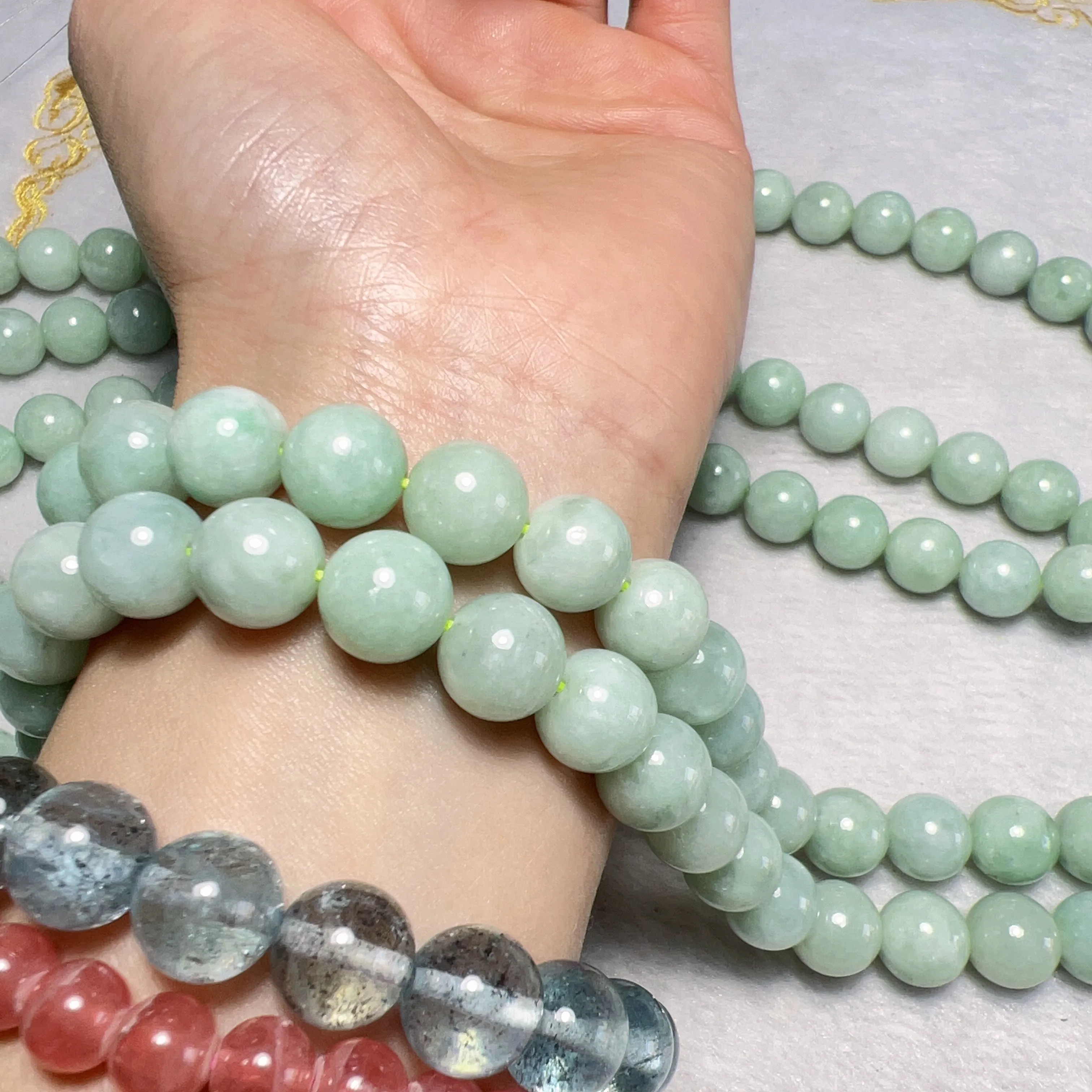 Genuine Jade 10mm Jadeite Round Bead Strands for DIY Jewelry Project