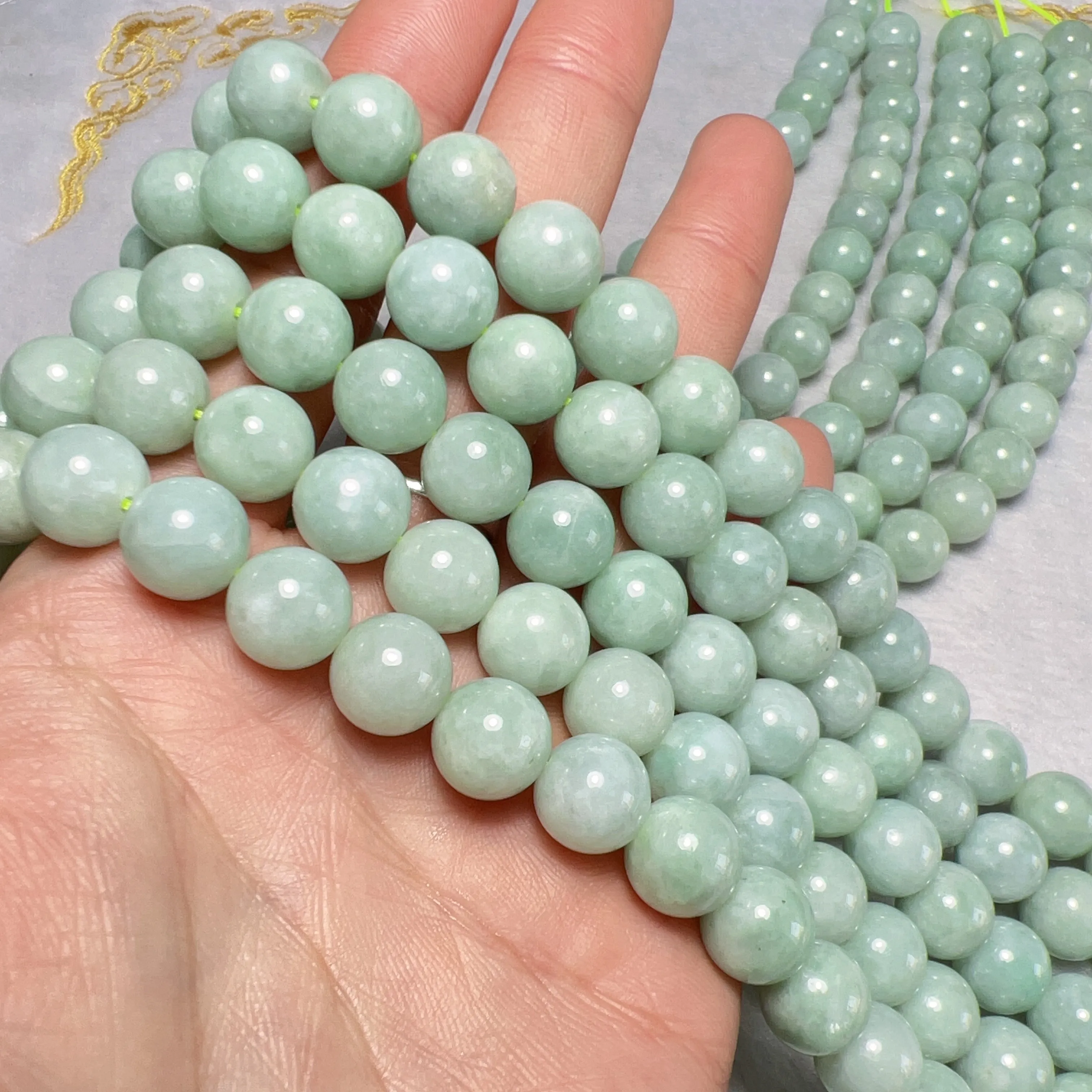 Genuine Jade 10mm Jadeite Round Bead Strands for DIY Jewelry Project