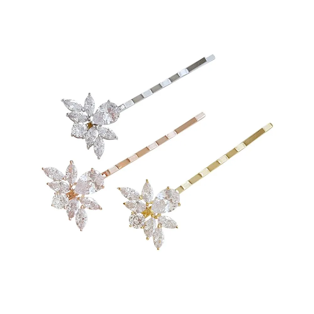 Gold Bridal Crystal Hair Pins- Nicole