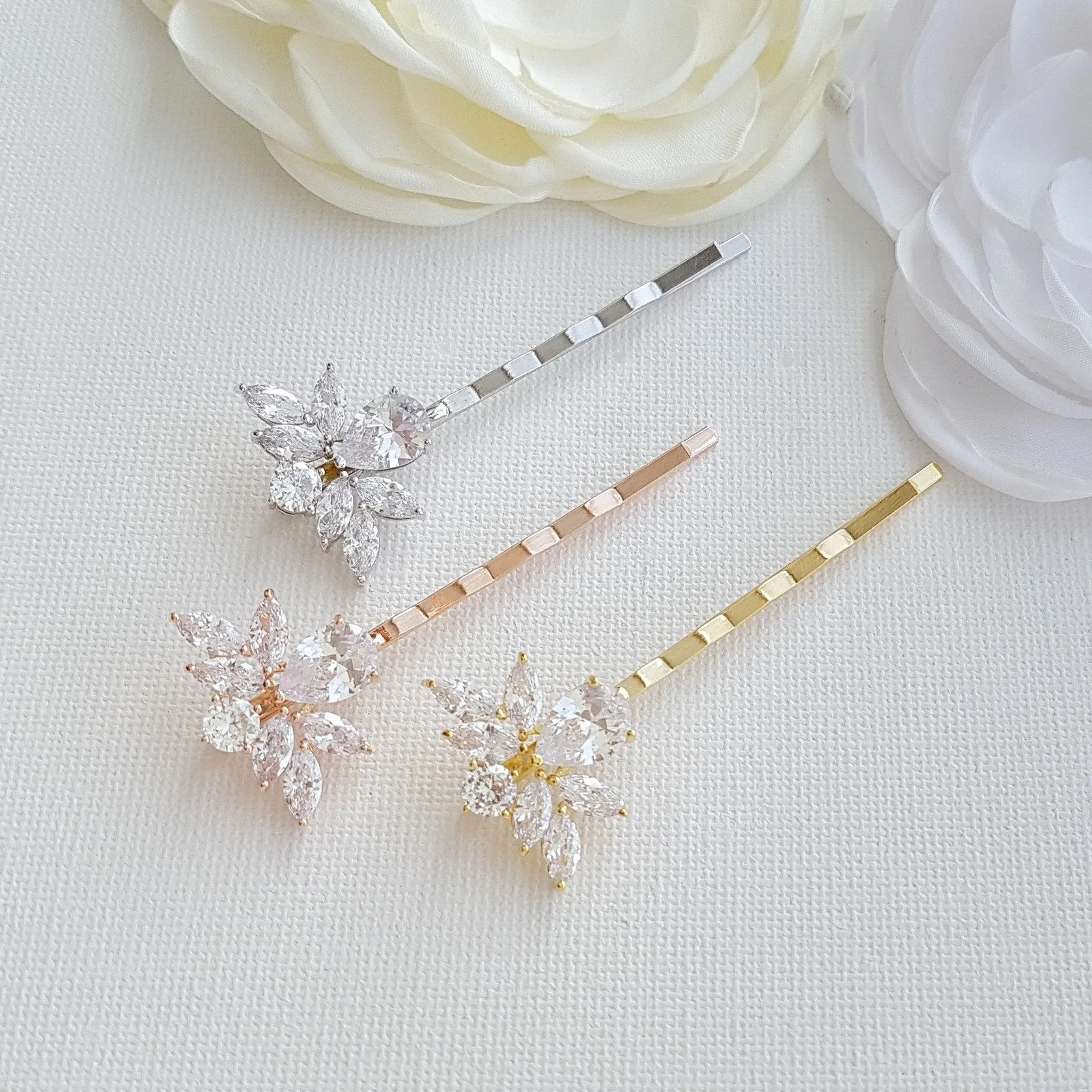 Gold Bridal Crystal Hair Pins- Nicole