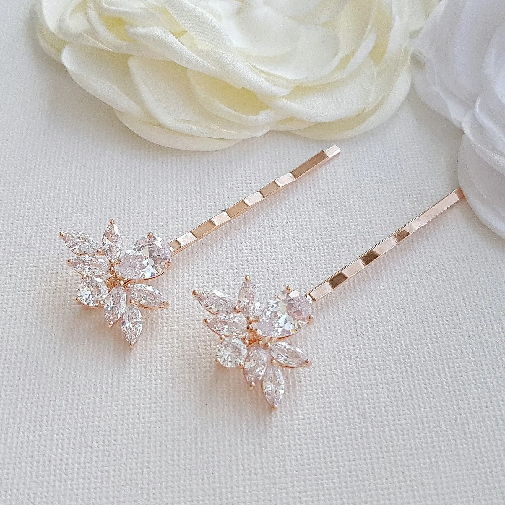 Gold Bridal Crystal Hair Pins- Nicole