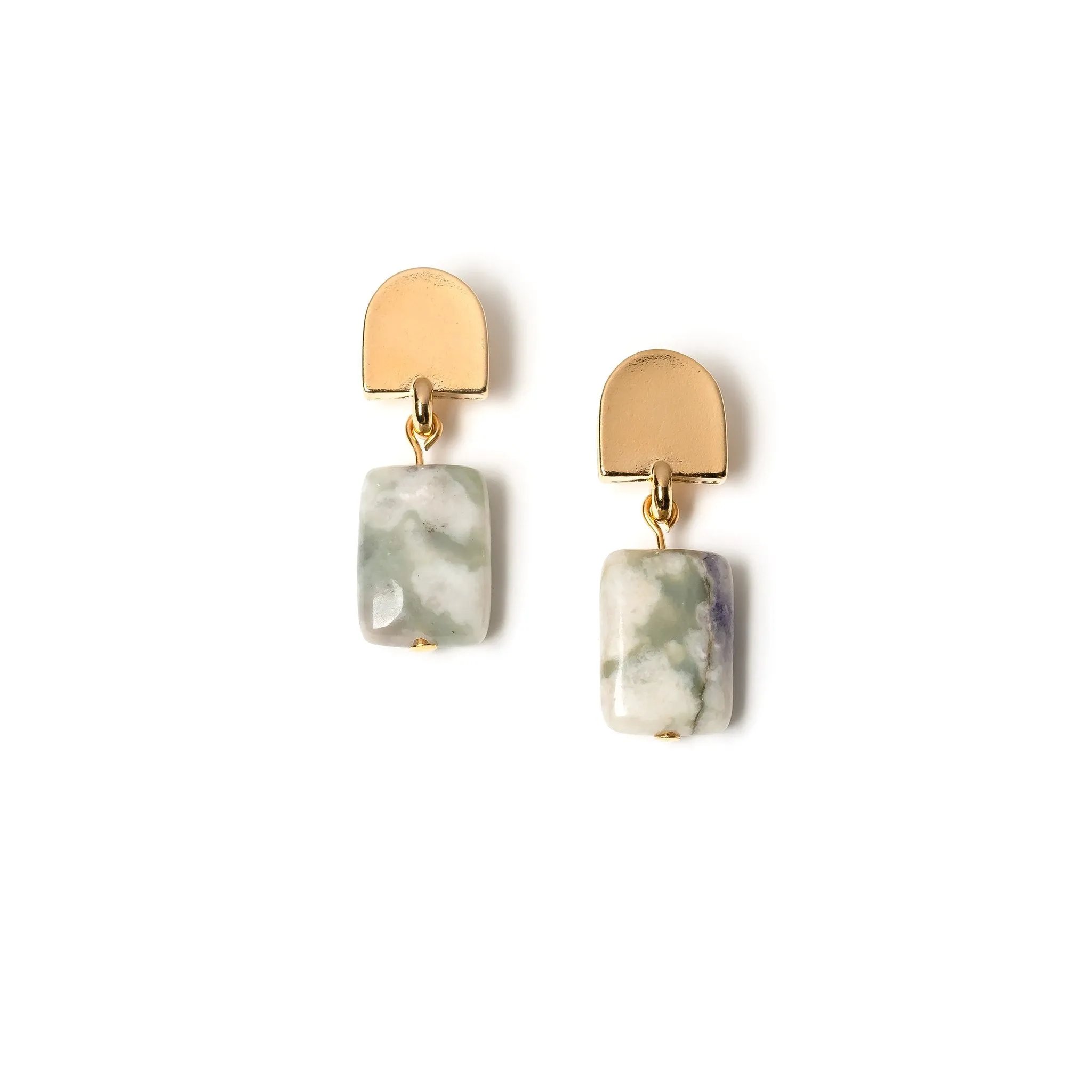 gold dome   peace jasper earrings