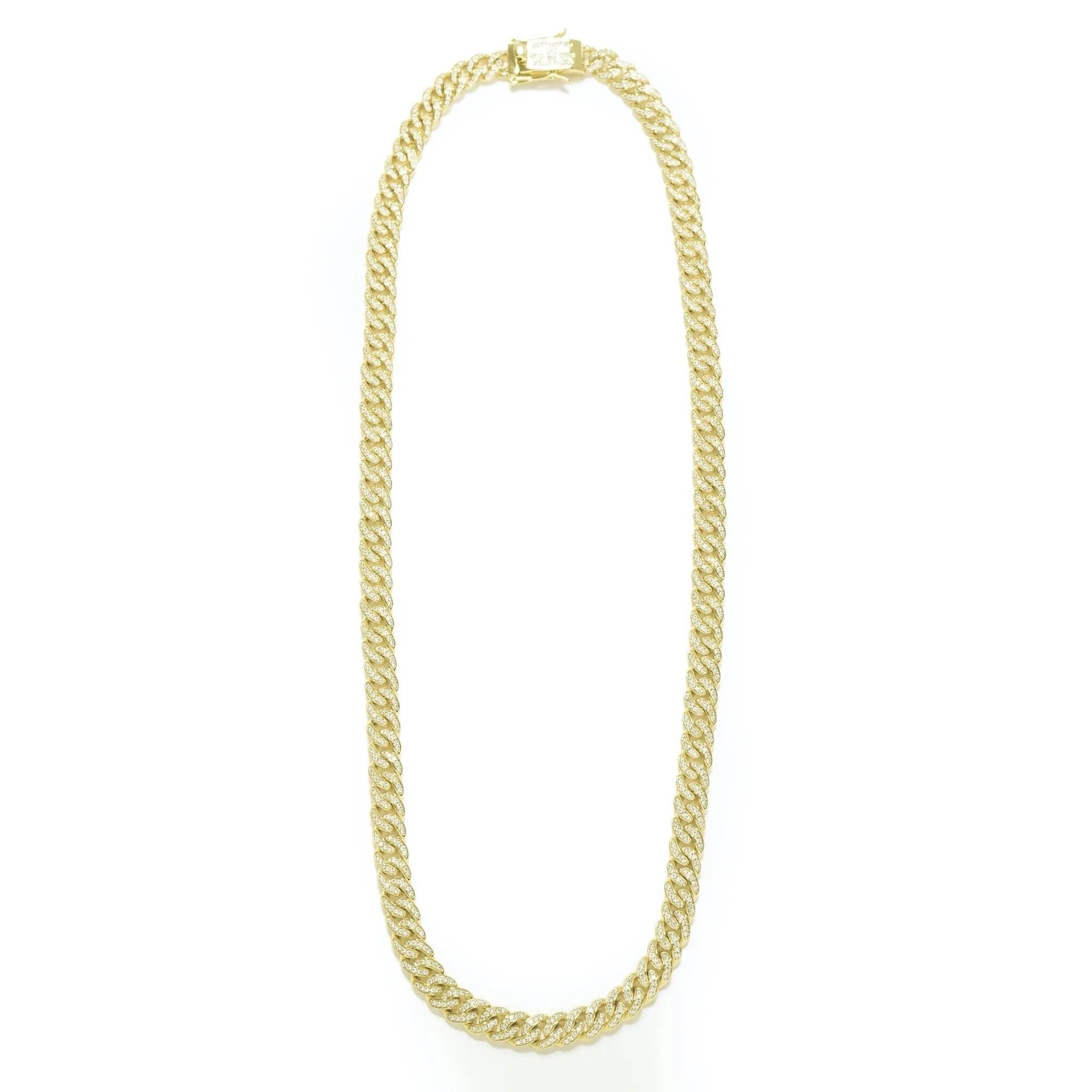 Gold Gods 8MM Micro Diamond Cuban Link Chain - Yellow Gold