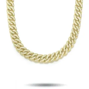 Gold Gods 8MM Micro Diamond Cuban Link Chain - Yellow Gold