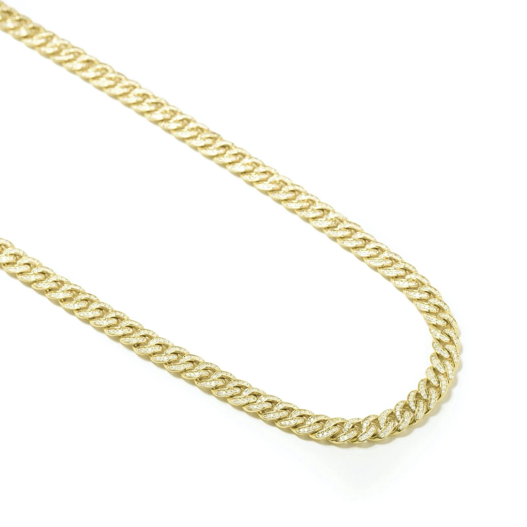 Gold Gods 8MM Micro Diamond Cuban Link Chain - Yellow Gold