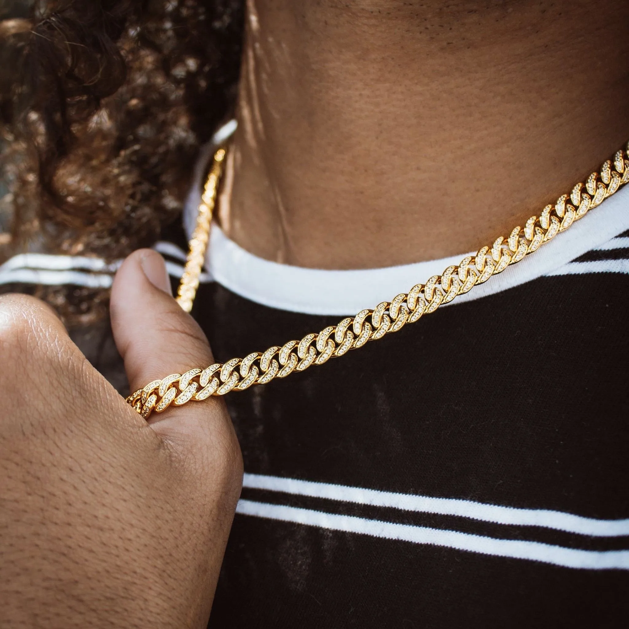 Gold Gods 8MM Micro Diamond Cuban Link Chain - Yellow Gold