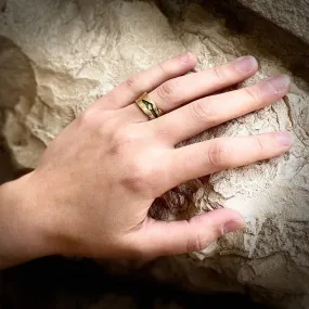 Gold Palestine Map Ring | 21k Gold Plated | Stones from Palestinian Cities