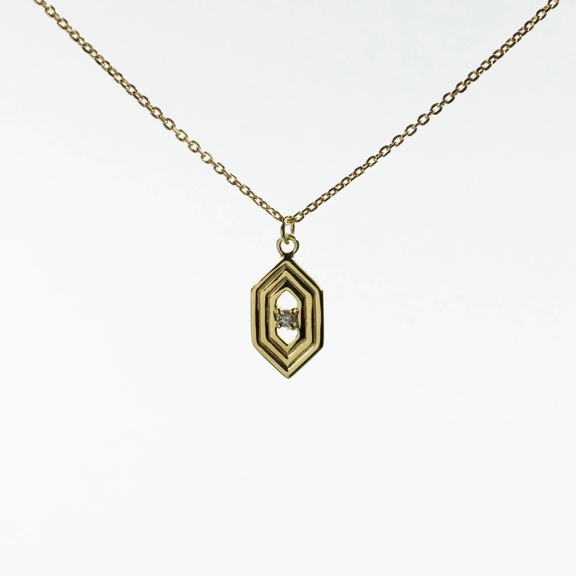 Gold Vermeil Hexagon Shaped Necklace