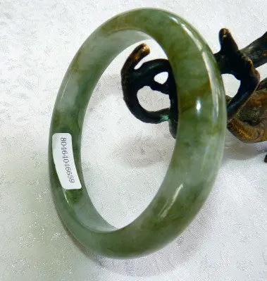 Good Green All Around Burmese Jadeite Bangle Bracelet 55 mm Grade A   Certificate (659)