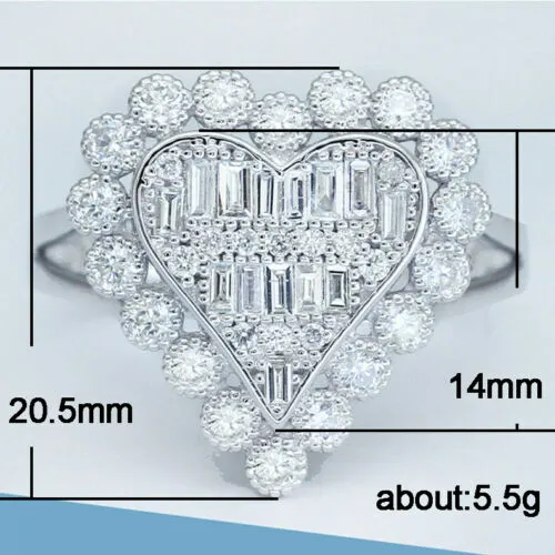 Heart Shaped Created White Sapphire Cocktail Ring