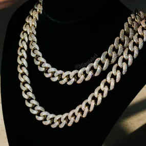 Iced Out Miami Cuban Link Choker Necklace in Gold